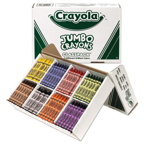 Crayola Jumbo Crayons Classpack, Assorted Colors, Box Of 200 Crayons