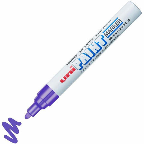 Uni-Paint Markers, Medium Point, Violet, Pack Of 12