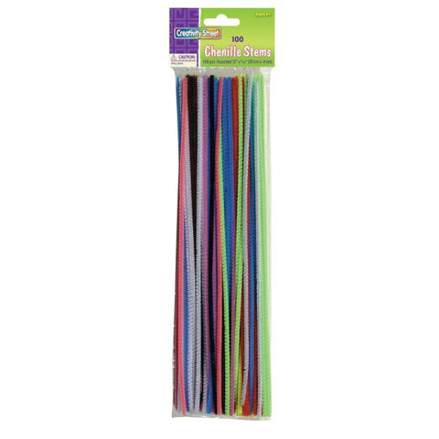 Creativity Street Chenille Stems, 4mm x 12", Assorted Colors, Pack Of 100