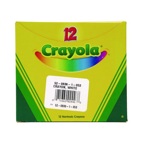 Crayola Bulk Crayons, White, 12/Box