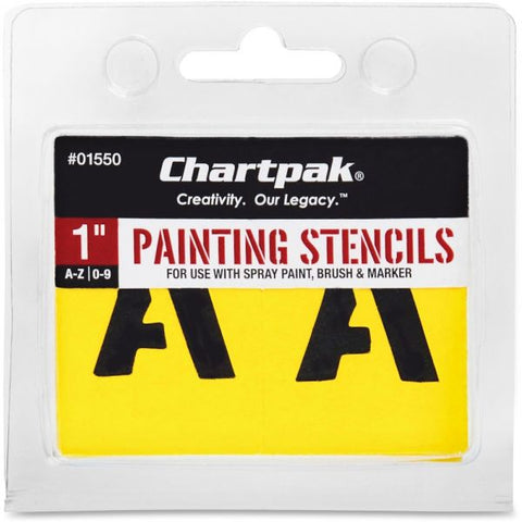 Chartpak Pickett Painting Stencils, Numbers/Letters, 1"