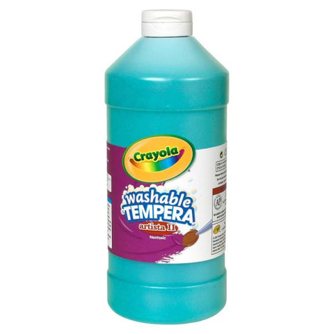 Crayola Washable Tempera Paint Artista II, 1 Quarts, Turquoise Blue