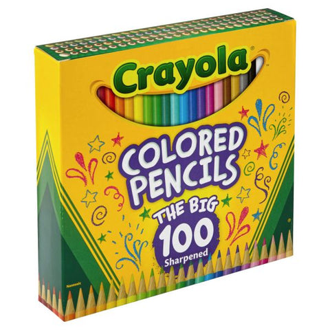 Crayola Colored Pencils, Assorted Colors, Set Of 100 Pencils