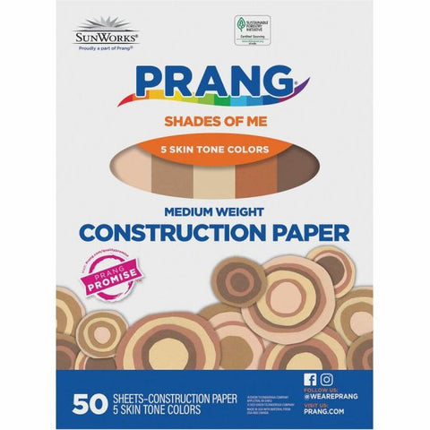 Prang Multicultural Construction Paper, 9" x 12", Assorted, 50 Sheets