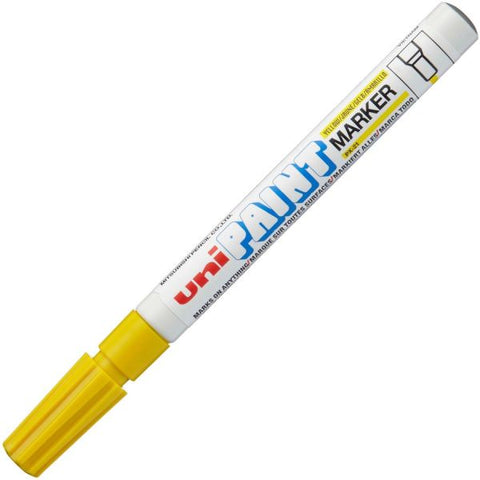 UniBall Oil-Base Fine Line uni Paint Markers - Fine Marker Point - Yellow Oil Based Ink - 1 Each