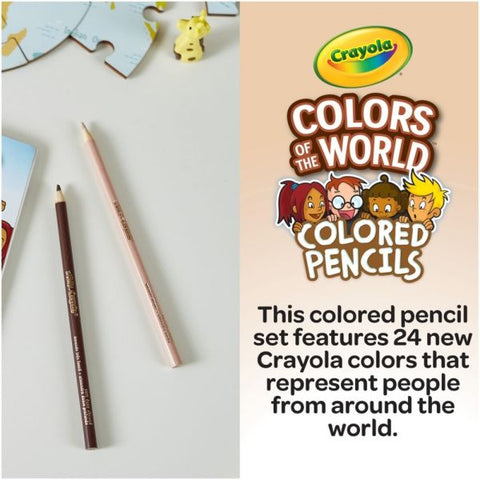 Crayola Color Of The World Colored Pencils, 3 mm, Assorted Colors, Pack Of 24 Pencils