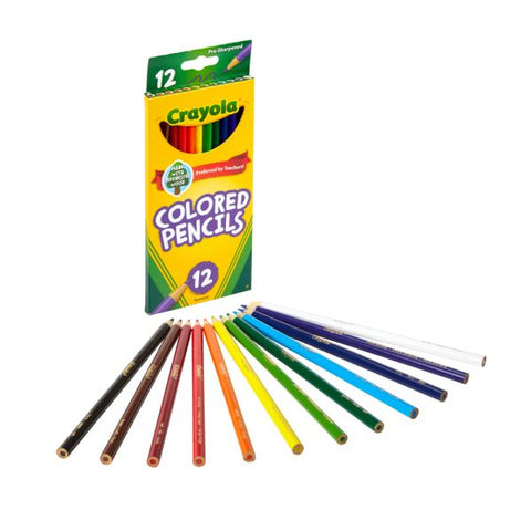 Crayola Colored Pencils, Assorted Colors, Set Of 12 Color Pencils