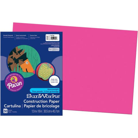 Prang Construction Paper, 18" x 12", 50 Sheets, Hot Pink