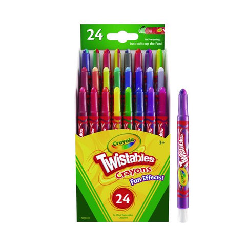 Crayola Twistables Mini Crayons, Fun Effects, Assorted, 24/Pack