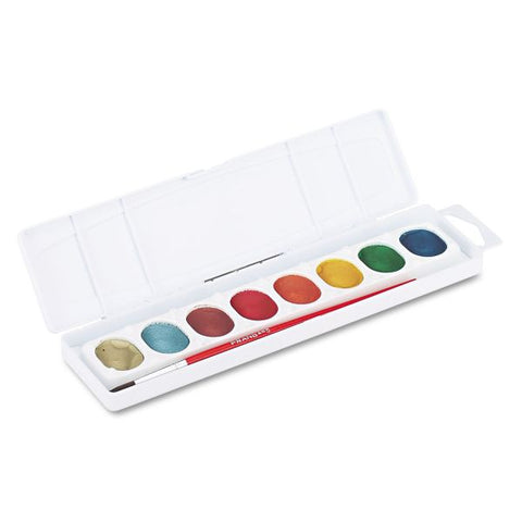 Prang Metallic Washable Watercolors, 8 Assorted Metallic Colors, Palette Tray