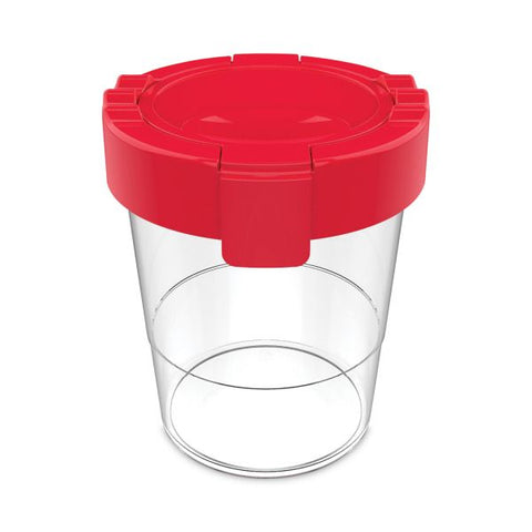 deflecto Antimicrobial No Spill Paint Cup, 3.46 w x 3.93 h, Red