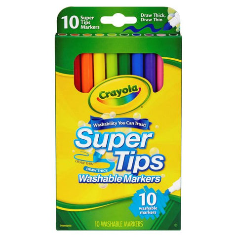 Crayola Super Tips 10-color Washable Markers - Assorted Ink - 10 / Set