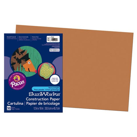 Prang Construction Paper, 12" x 18", Brown, Pack Of 50