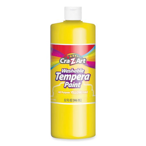 Cra-Z-Art Washable Tempera Paint, Yellow, 32 oz Bottle