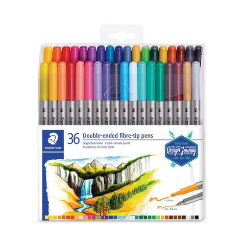 Staedtler Double Ended Markers, Assorted Bullet Tips, Assorted Colors, 36/Pack