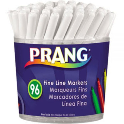 Prang Fine Line Markers, Fine Bullet Tip, Assorted Colors, 96/Set