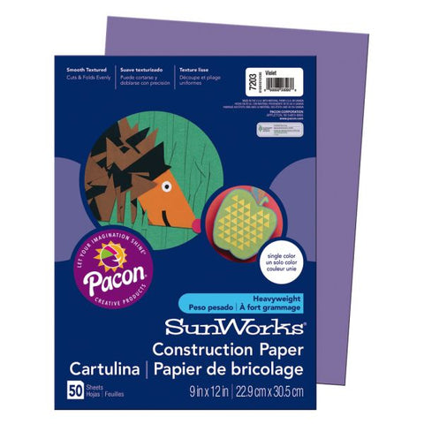 Prang Construction Paper, 9" x 12", Violet, Pack Of 50