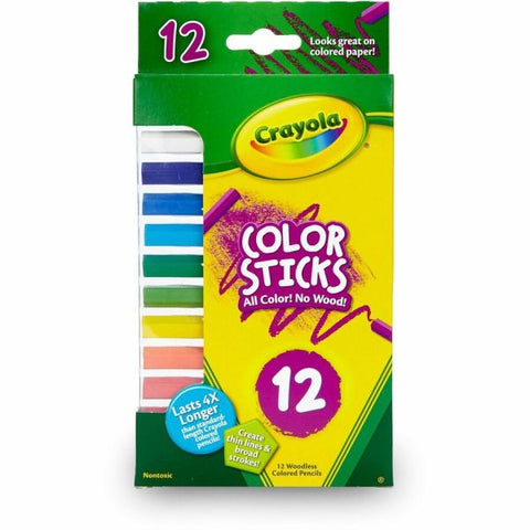 Crayola 12 Color Sticks Woodless Colored Pencils