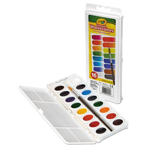 Crayola Watercolors, 16 Assorted Colors, Palette Tray