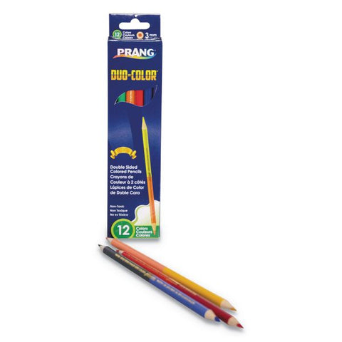 Prang Duo-Color Colored Pencil Sets, 3 mm, Assorted Lead and Barrel Colors, 6/Pack