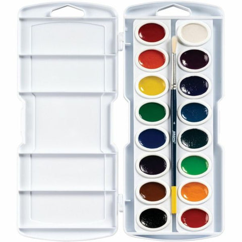 Prang Watercolor Oval Set Without Brush, Assorted, Set Of 16 Colors