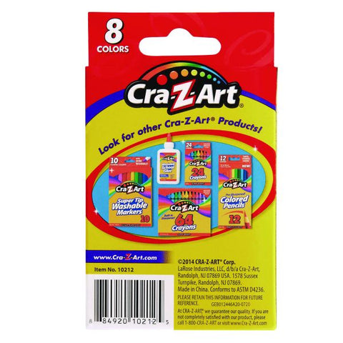 Cra-Z-Art Crayons, 8 Assorted Colors, 8/Pack