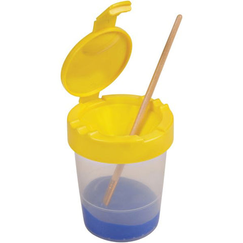 Deflecto Antimicrobial Kids No Spill Paint Cup Yellow