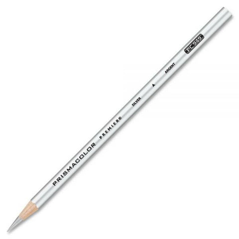 Prismacolor Professional Thick Lead Art Pencil, Metallic Silver, Set Of 12