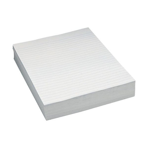 Pacon Composition Paper Without Margins, Unpunched, 3/8" Rule, 8 1/2" x 11", White