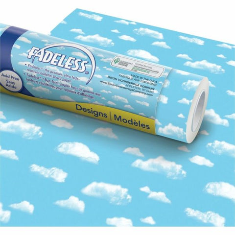 Pacon Fadeless Designs Bulletin Board Paper, 48" x 50', Clouds