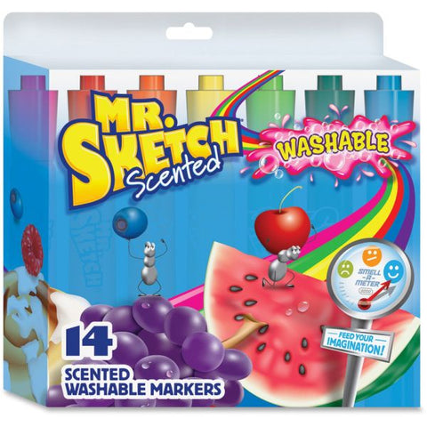 Mr. Sketch Scented Markers, Chisel Point, Assorted, Pack Of 14