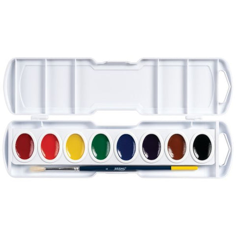 Prang Watercolor Oval Set With Brush, Assorted, Set Of 8 Colors