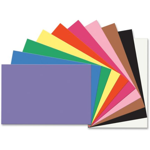 Prang Construction Paper - Multipurpose - 36" x 24" - 50 / Pack - Assorted, Blue, Brown, Holiday Green, Orange, Pink, Scarlet, Violet, White, Yellow