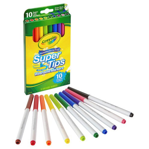 Crayola Super Tips 10-color Washable Markers - Assorted Ink - 10 / Set