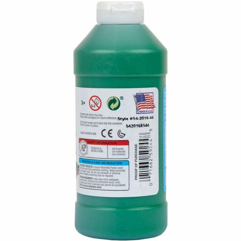 Crayola Washable Paint, Green, 16 Oz