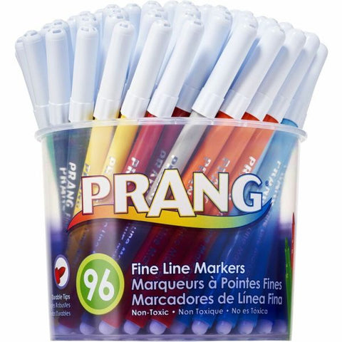 Prang Fine Line Markers, Fine Bullet Tip, Assorted Colors, 96/Set