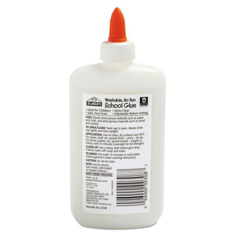 Elmer's Washable School Glue, 7.62 Oz, White