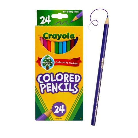 Crayola Colored Pencils, Assorted Colors, Box Of 24 Color Pencils