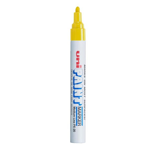 Uni-Paint Markers, Medium Point, Yellow, Pack Of 12