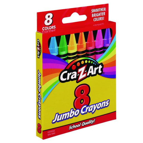 Cra-Z-Art Jumbo Crayons, 8 Assorted Colors, 8/Pack