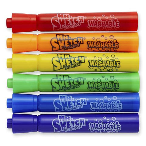 Mr. Sketch Scented Markers, Chisel Point, Assorted Colors, Pack Of 6