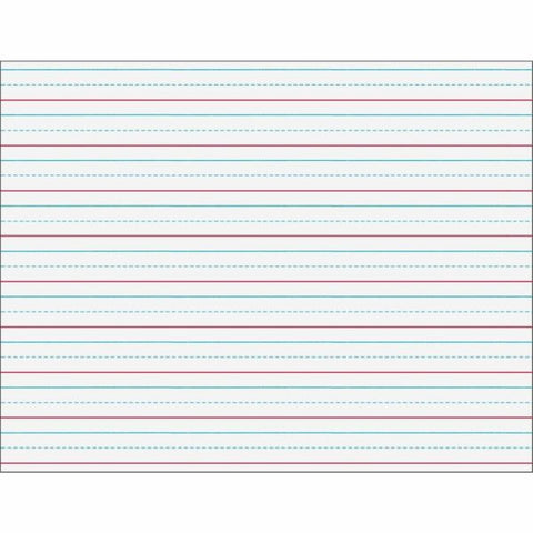 Pacon Grades K - 1 Multi - sensory Handwriting Tablet - Letter - 11" x 8.5" - Wide Rule - 100 Sheets/Pack - White