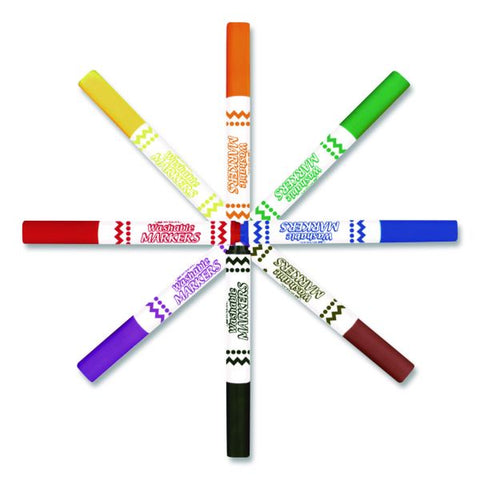 Products Broad Line Jumbo Washable Markers, Broad Bullet Tip, 8 Assorted Colors, 24/Set