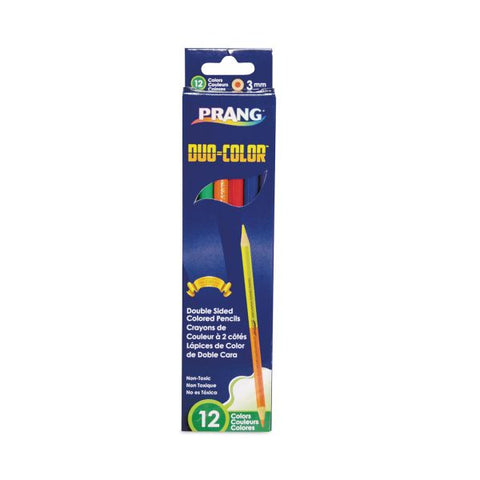 Prang Duo-Color Colored Pencil Sets, 3 mm, Assorted Lead and Barrel Colors, 6/Pack