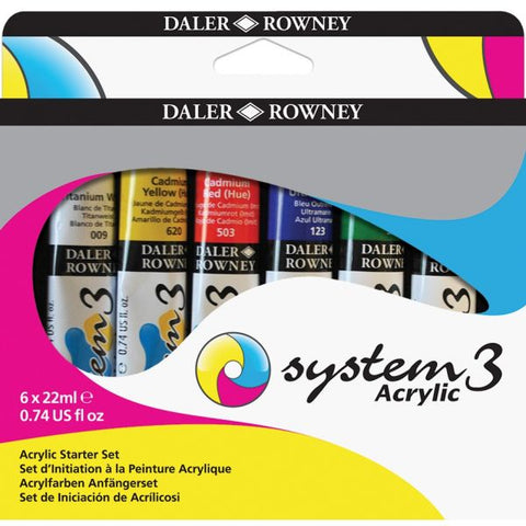 Daler-Rowney System3 Acrylic Paint Starter Set 6/Pkg