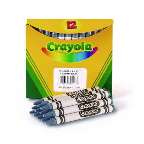 Crayola Bulkl Crayons, Gray, 12/Box